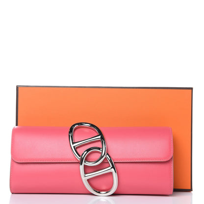 Hermes Tadelakt Egee Clutch Rose Lipstick 10 of 10