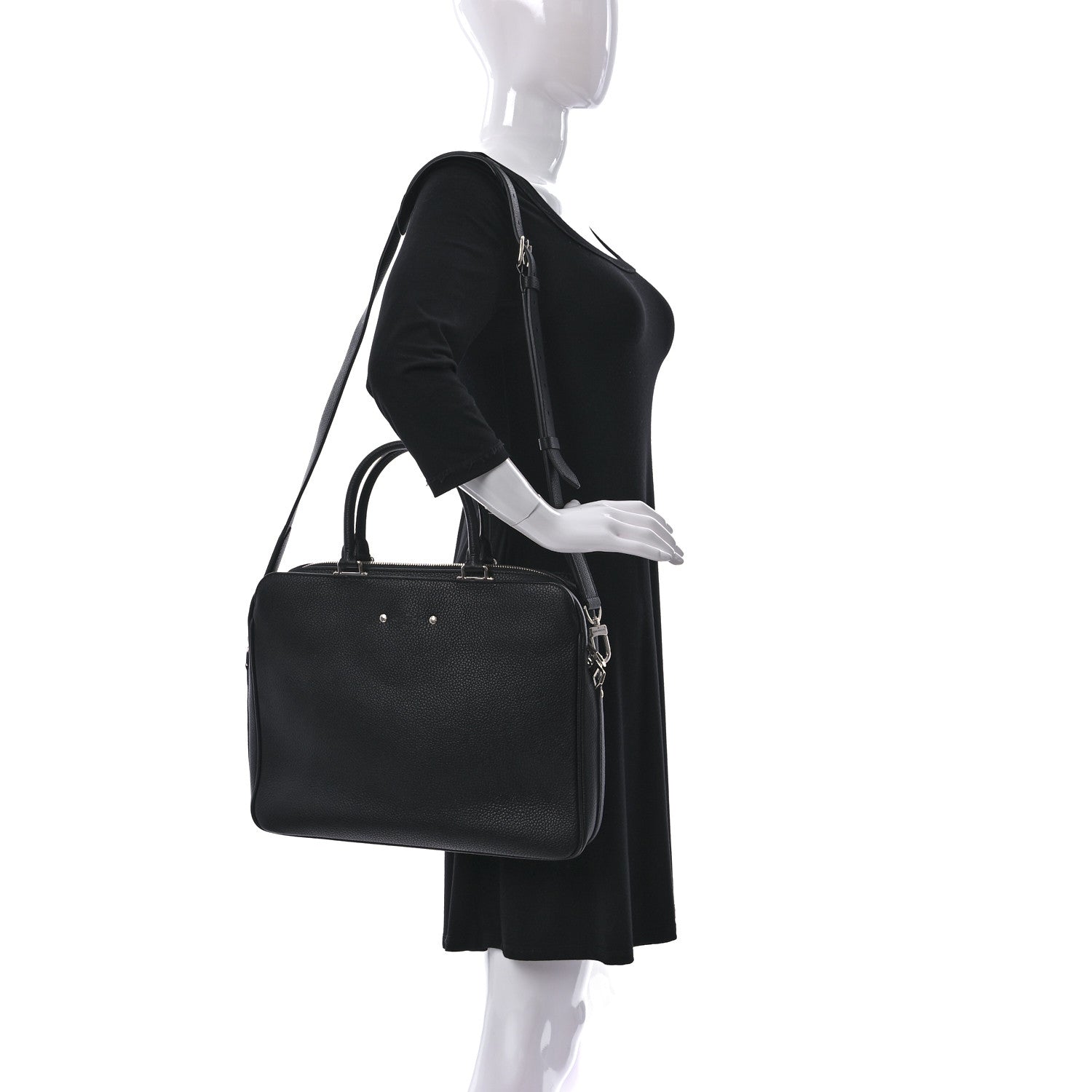Louis Vuitton Taurillon Armand Briefcase Black 2 of 10