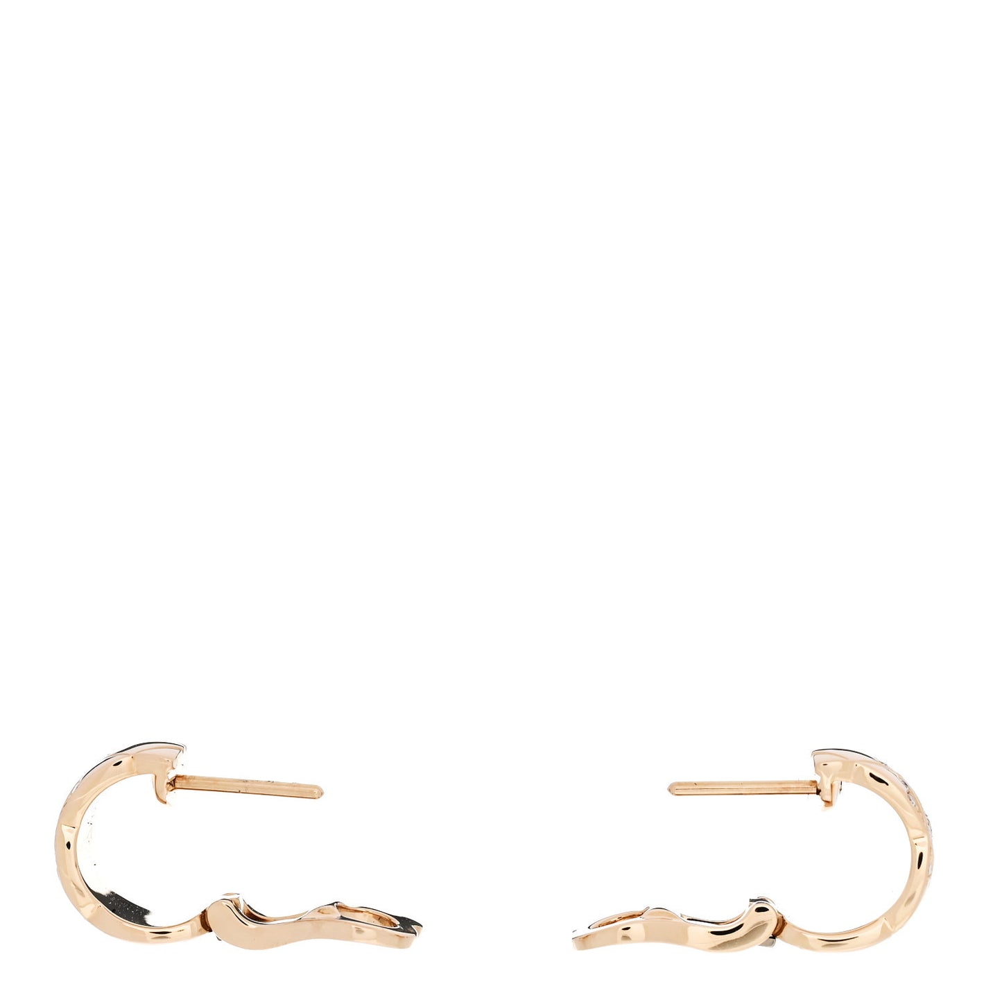 18K Beige Gold Diamond Coco Crush Hoop Earrings