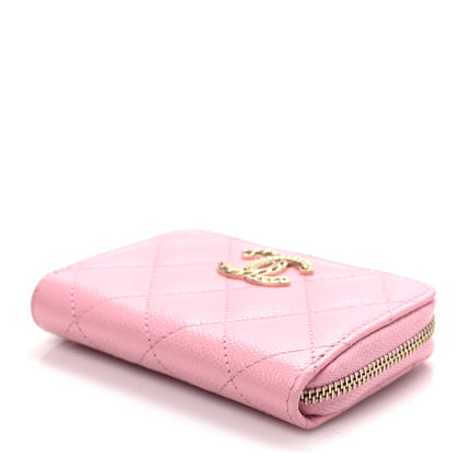 Chanel Caviar Quilted Multi Chain Zip Coin Purse Light Pink 15 of 16