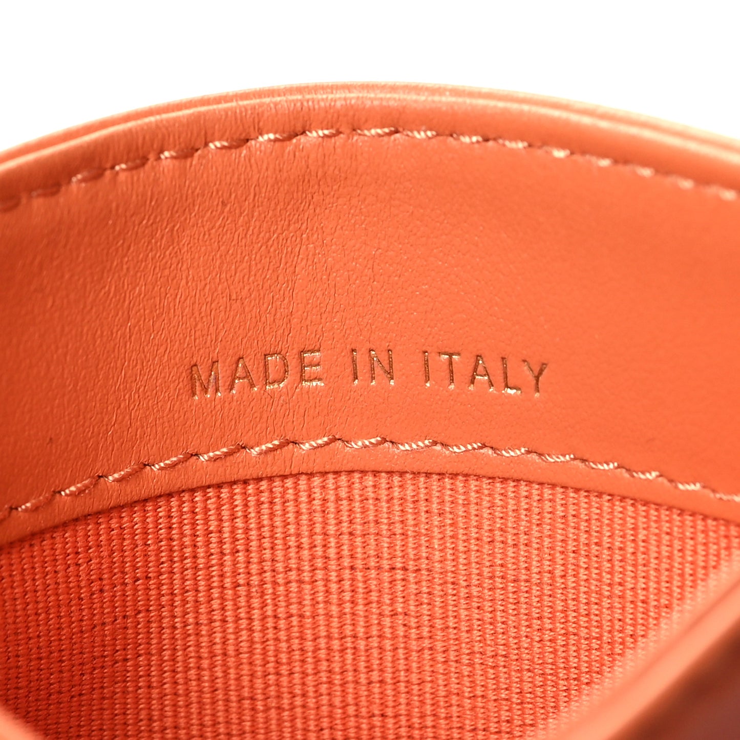 Patent Calfskin Quilted Card Holder Orange