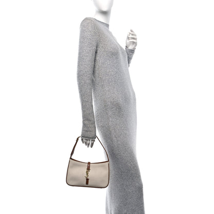 Saint Laurent Smooth Calfskin Canvas Le 5 A 7 Hobo Natural Beige Brick 3 of 13