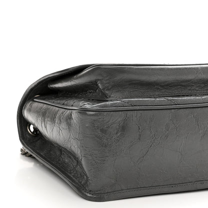 Saint Laurent Crinkled Calfskin Matelasse Monogram Medium Niki Chain Satchel Storm 9 of 10