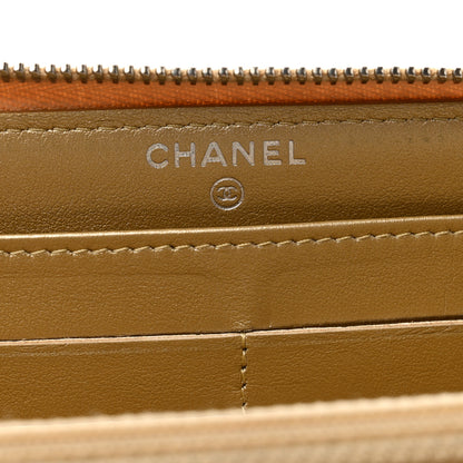 Chanel Metallic Lambskin Star Embossed Medium Zip Around Wallet Gold 6 of 12