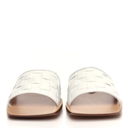 Bottega Veneta Nappa Intrecciato Squared Toe Flat Sandals 37.5 White 3 of 10