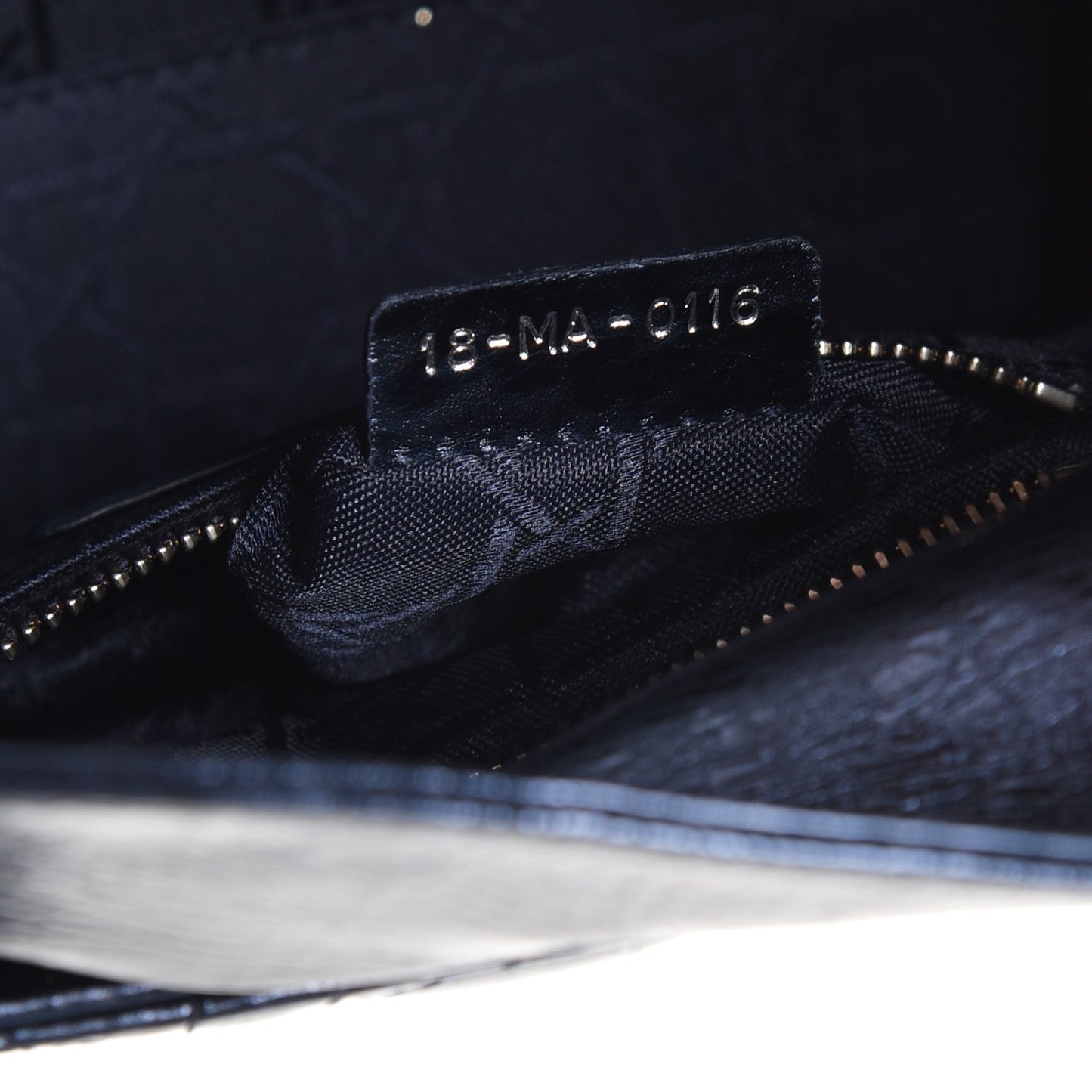 Metallic Calfskin Cannage Mini Lady Dior Marine