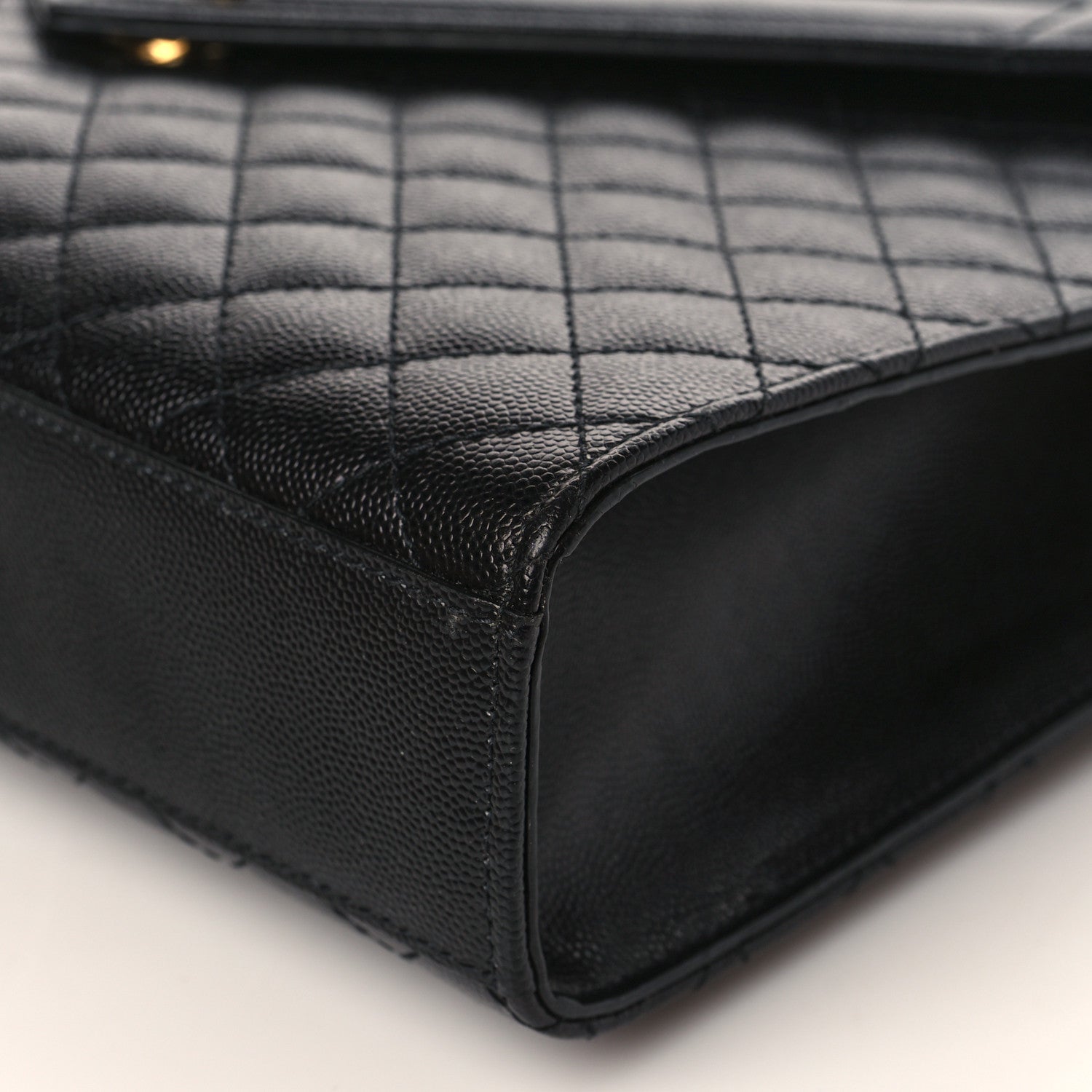 Saint Laurent Grain De Poudre Textured Mixed Matelasse Large Triquilt Monogram Satchel Black 9 of 12