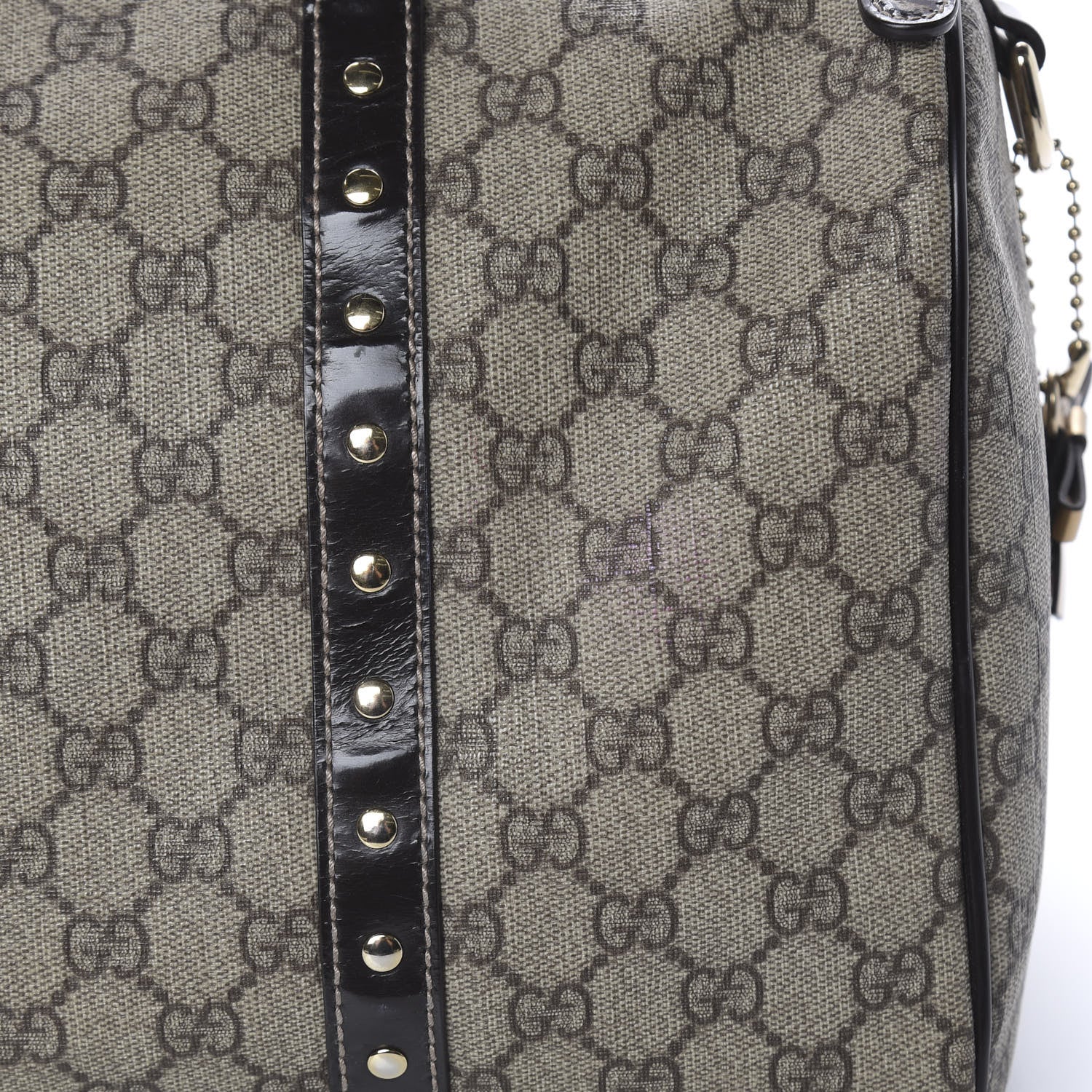Gucci Monogram Guccissima Hearts Studded Medium Joy Boston Dark Brown 9 of 12