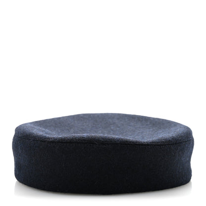 Hermes Wool Calfskin Dani Cap 57 Marine Black 6 of 11