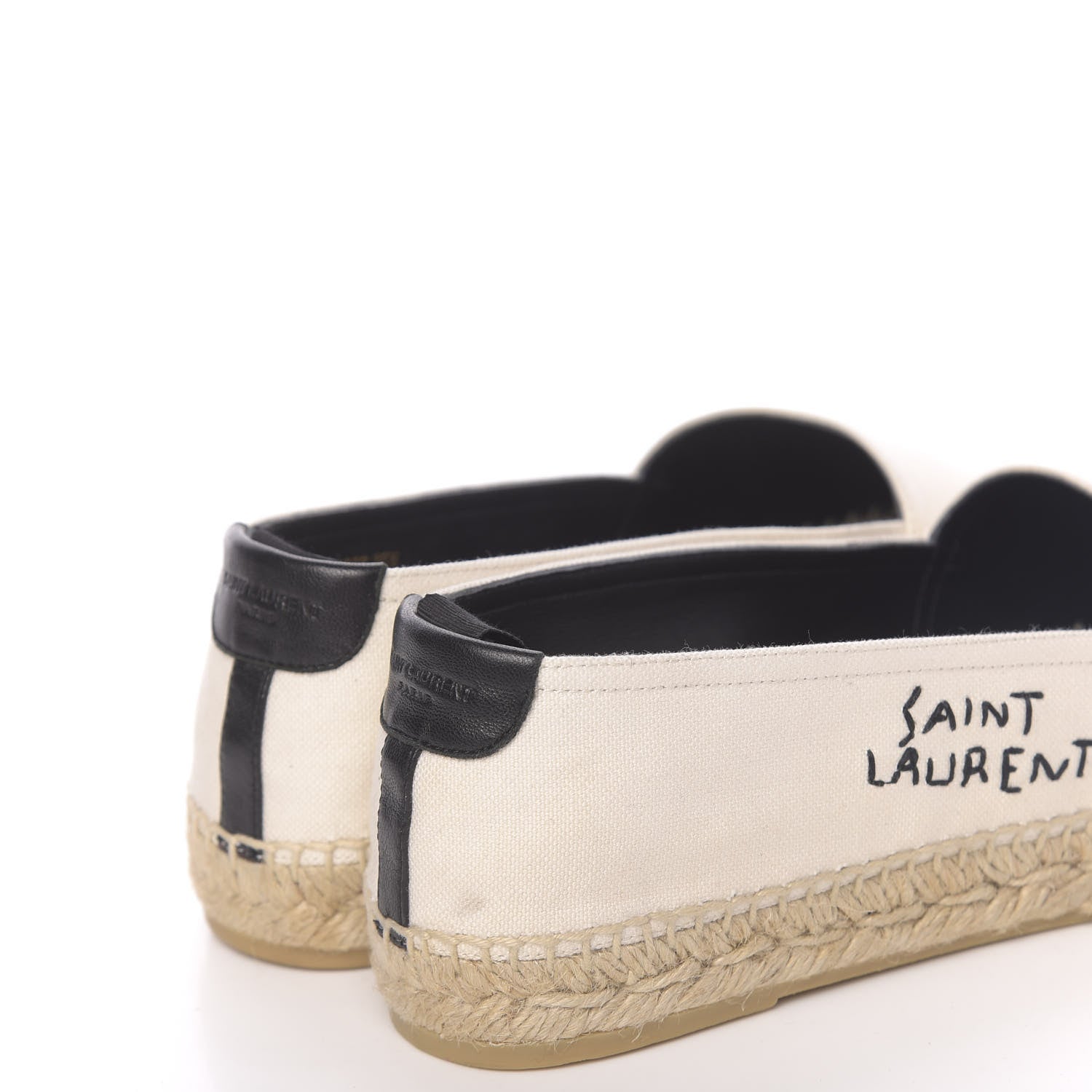 Saint Laurent Canvas Nappa Elba Light Logo Embroidered Espadrilles 38.5 Panna 9 of 10