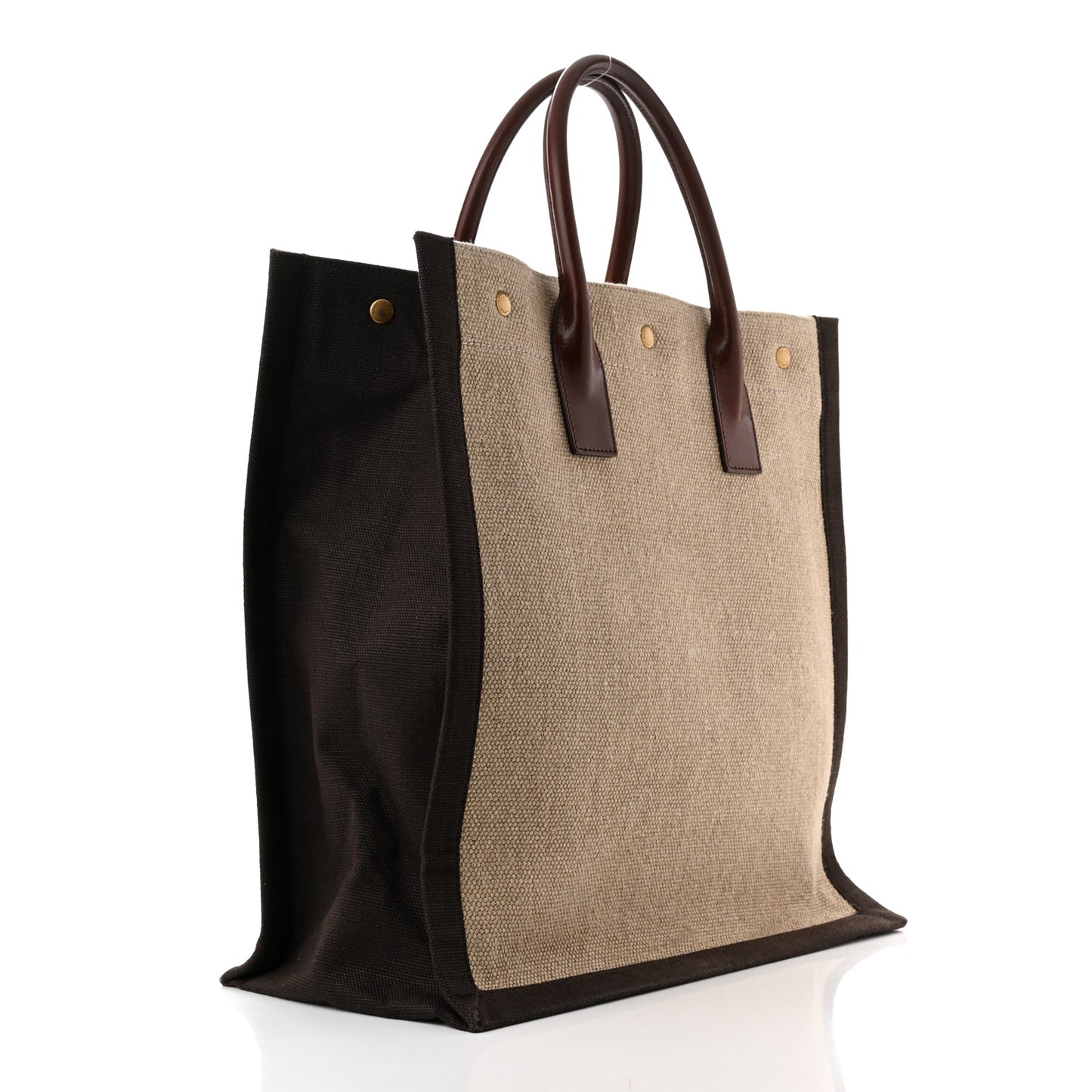 Linen Calfskin Rive Gauche North South Tote Natural