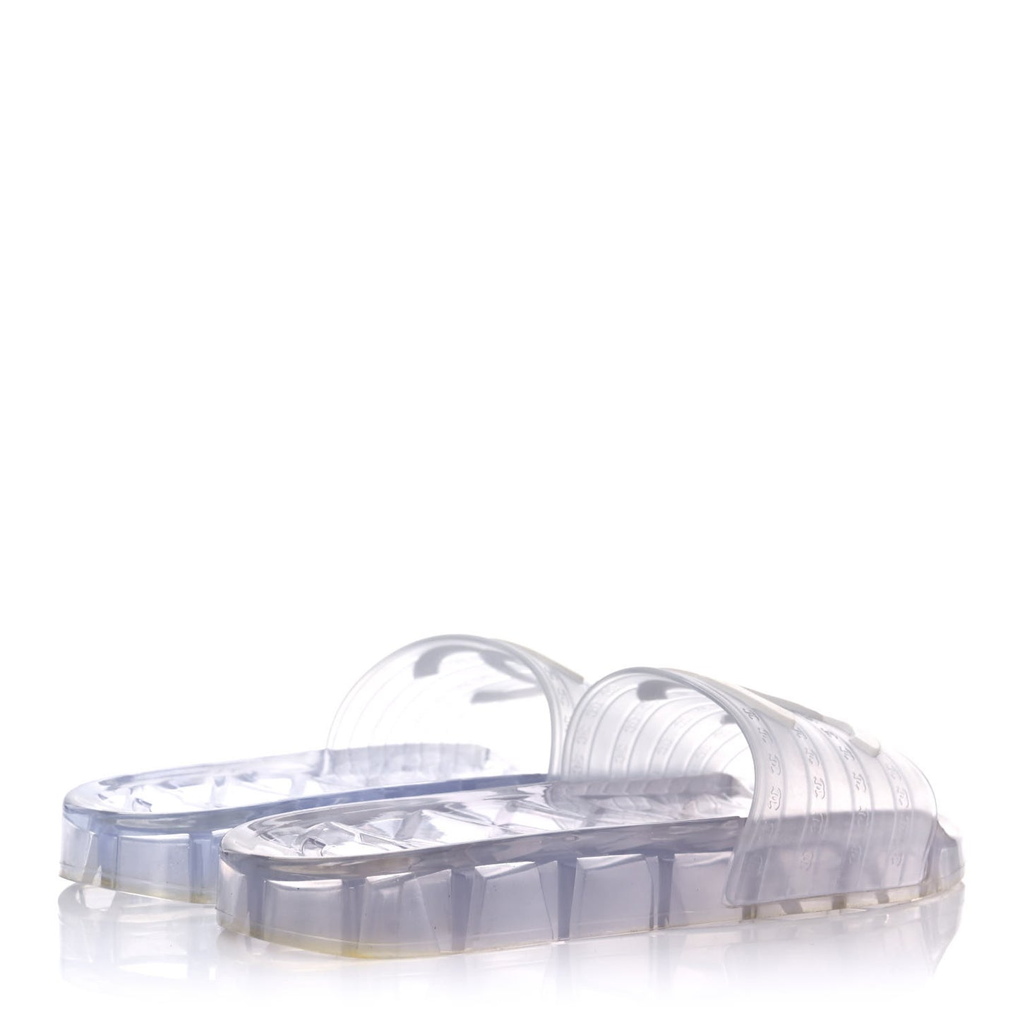 PVC Transparent CC Flat Slide Sandals 40 White
