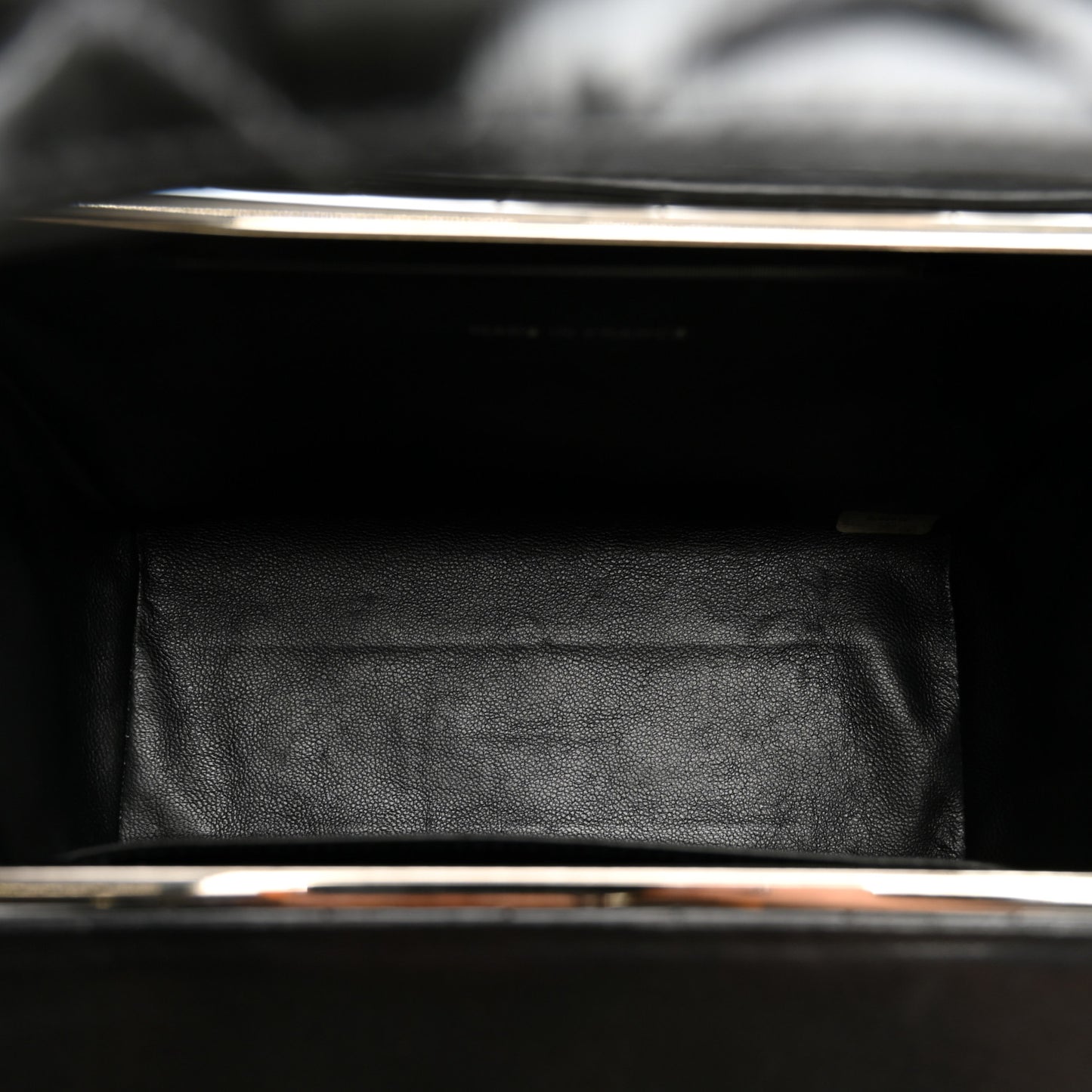 Patent Quilted Vanity Clutch Black