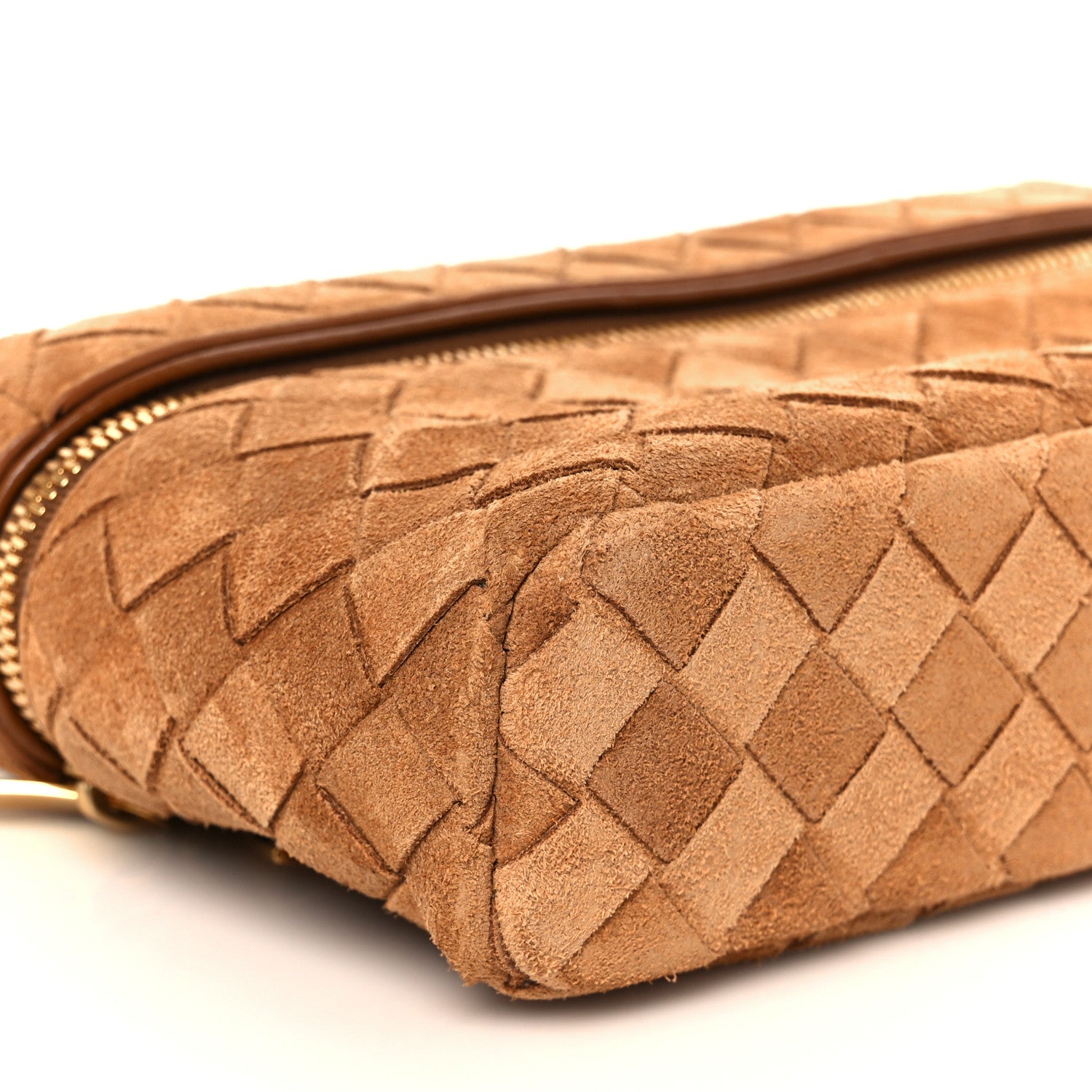 Bottega Veneta Suede Intrecciato Bang Bang Vanity Case Amber 10 of 11