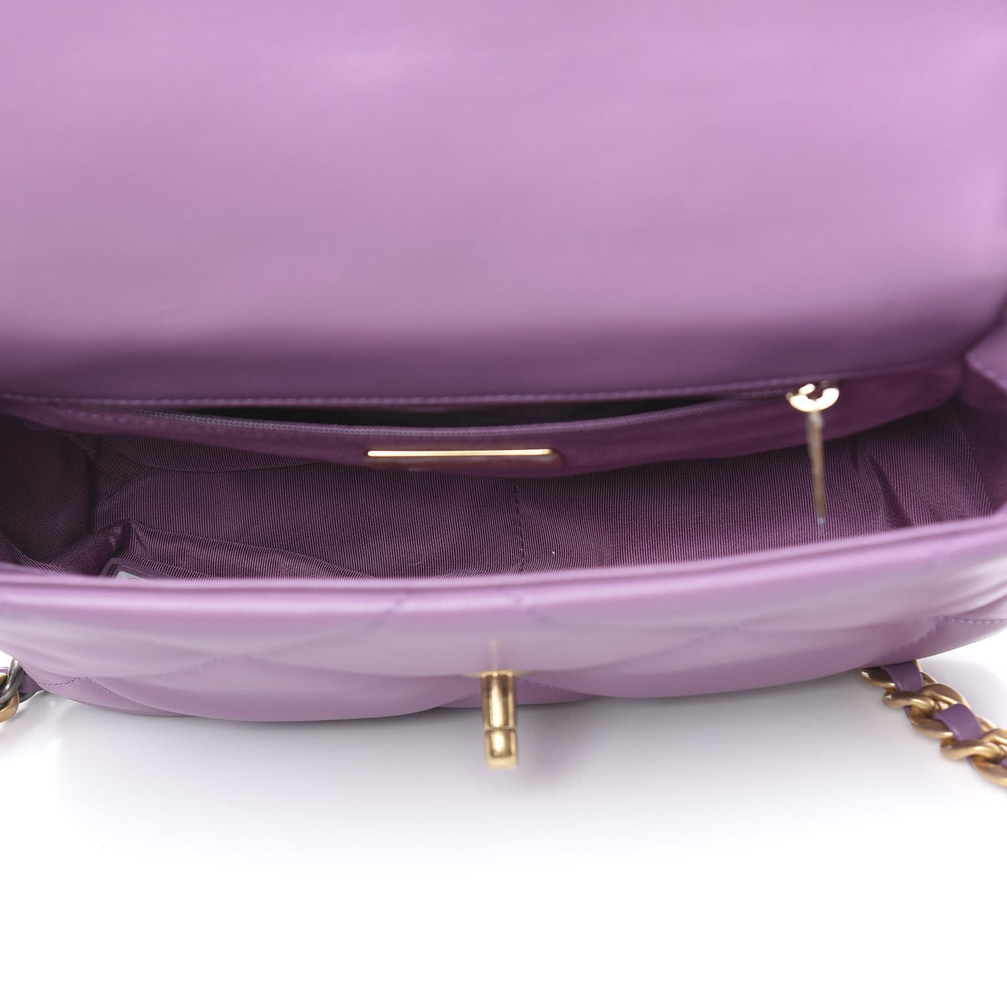 Goatskin Quilted Medium 19 Flap Violet Purple