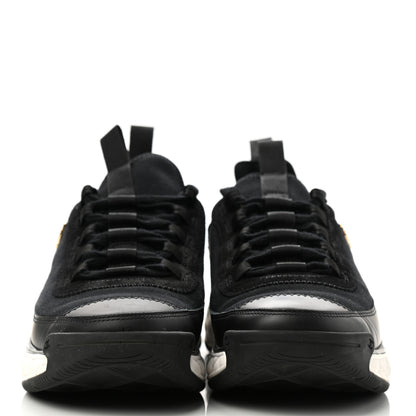 Chanel Velvet Calfskin Mixed Fibers CC Sneakers 38 Black 4 of 14