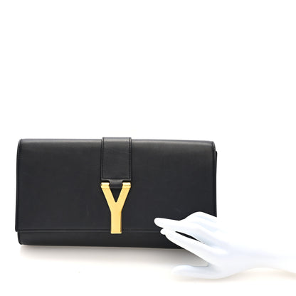 Saint Laurent Calfskin Classic Y Ligne Clutch Black 2 of 6