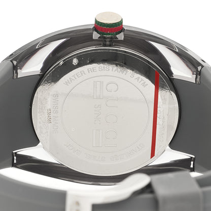 Gucci Stainless Steel Rubber 46mm Sync Web Quartz Watch Grey 4 of 5