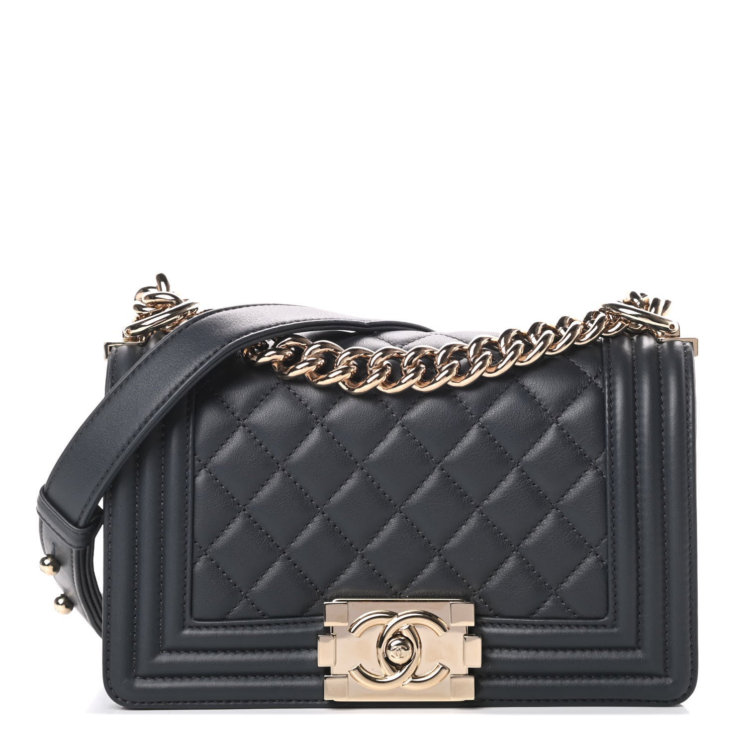 Chanel Calfskin Quilted Small Boy Flap Dark Grey 1 of 14