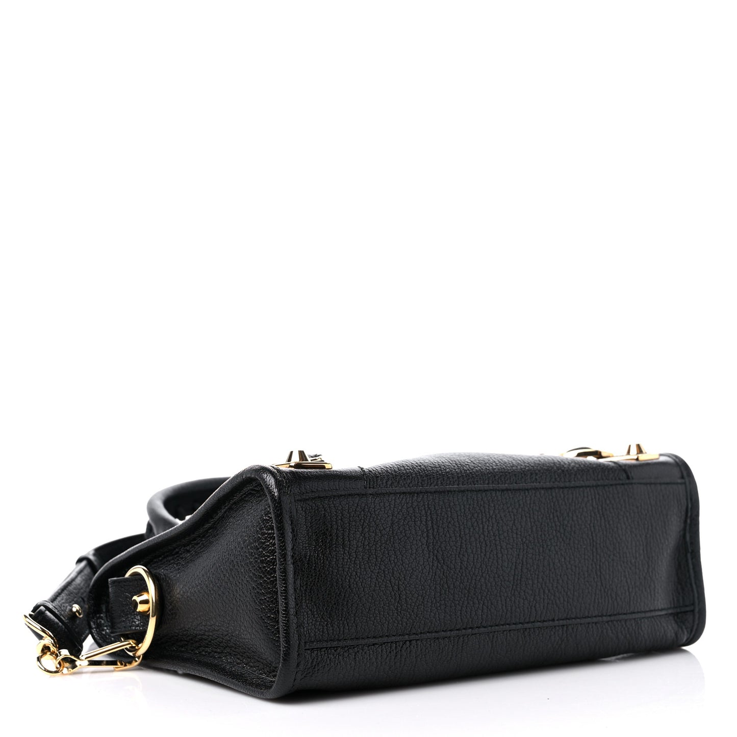 Chevre Gold Metallic Edge Hardware Mini City Black