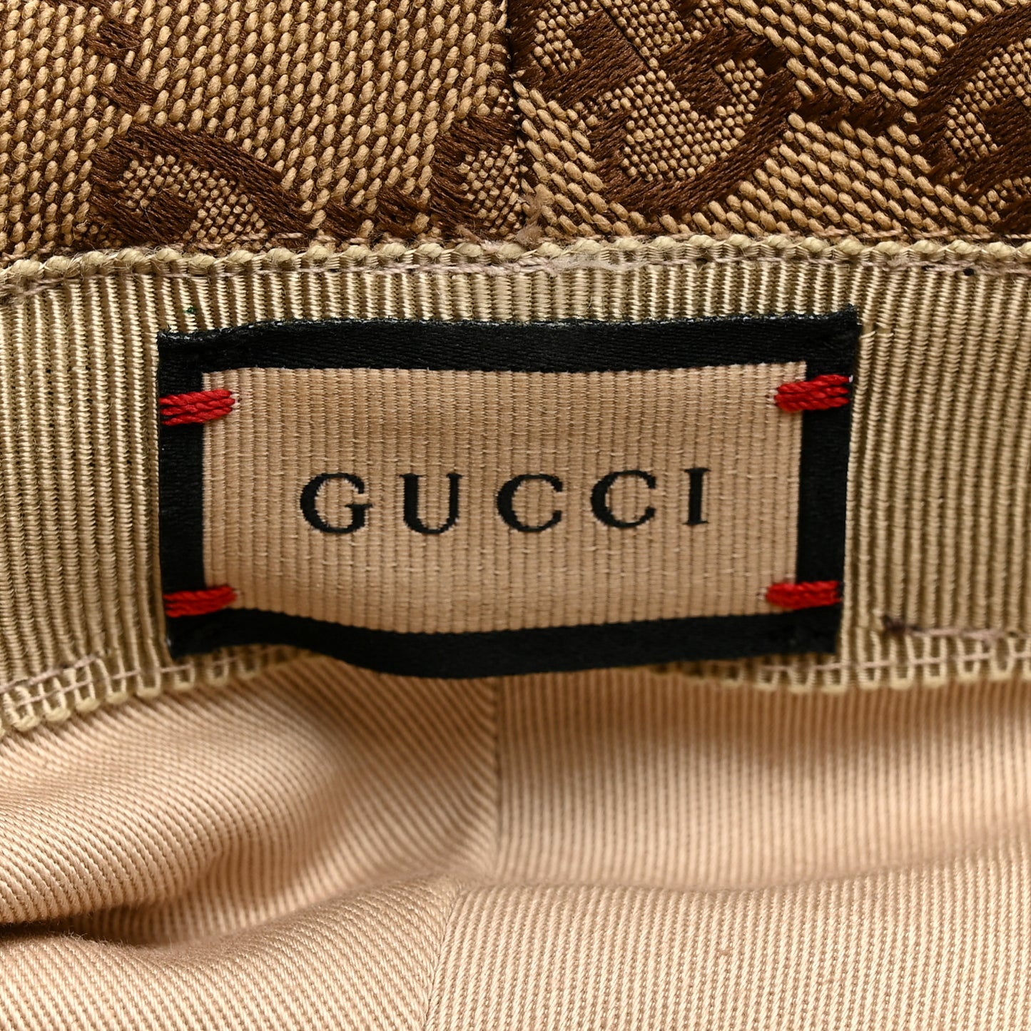 Monogram Textured Dollar Calfskin GG Jago Bucket Hat S Cacao Beige