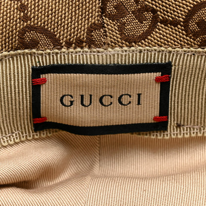 Gucci Monogram Textured Dollar Calfskin GG Jago Bucket Hat S Cacao Beige 9 of 9