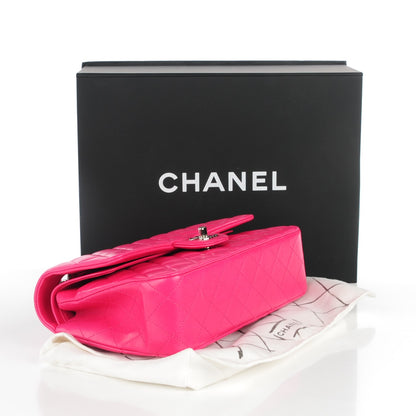 Chanel Lambskin Quilted Medium Double Flap Dark Pink 4 of 8