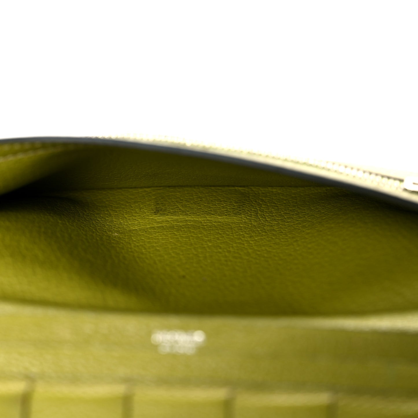 Ostrich Bearn Gusset Wallet Vert Anis