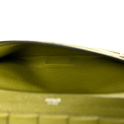 Hermes Ostrich Bearn Gusset Wallet Vert Anis 11 of 19