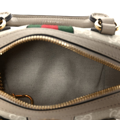 Gucci GG Supreme Monogram Textured Dollar Calfskin Web Super Mini Ophidia Top Handle Bowler Bag Beige Mystic White Oatmeal 5 of 11