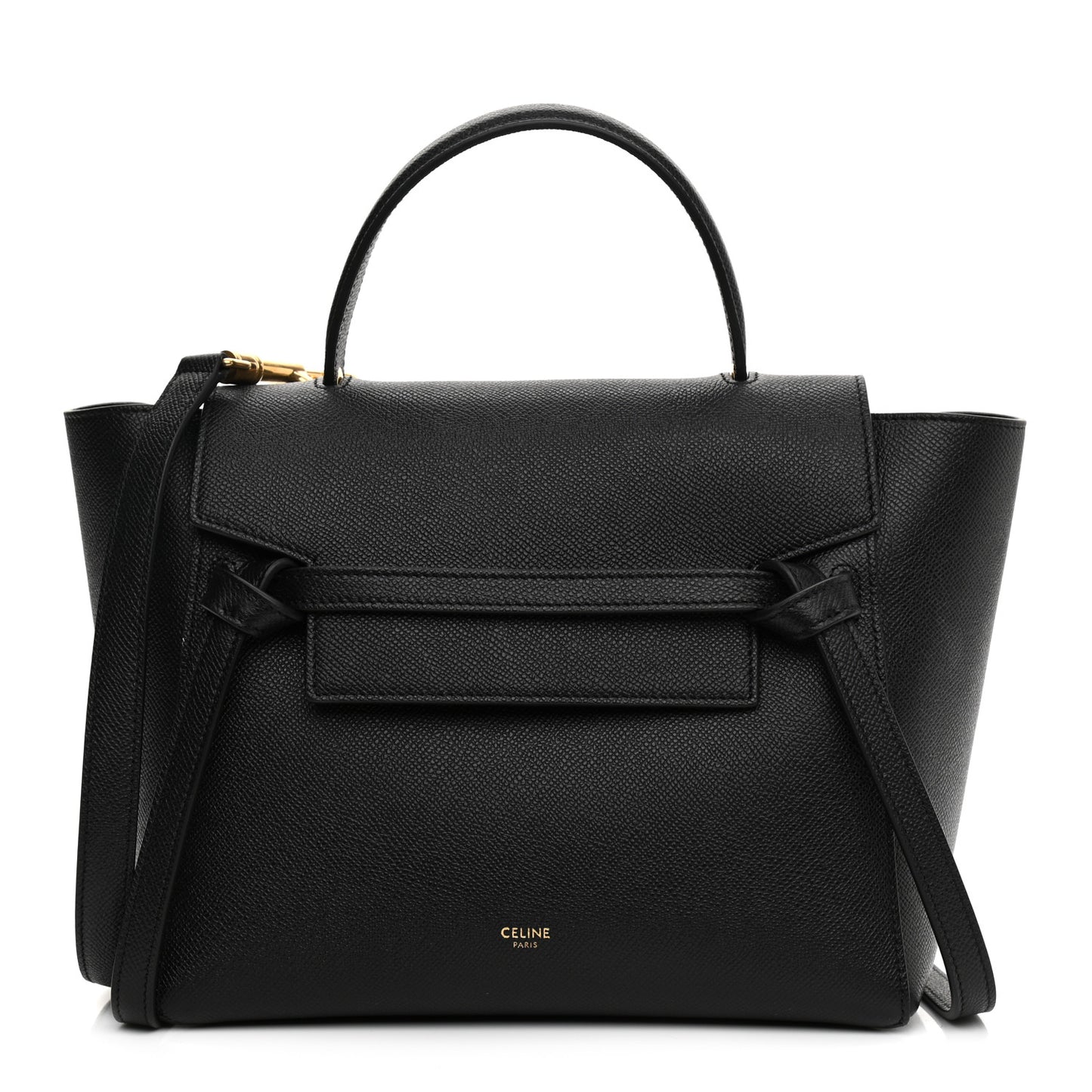 Grained Calfskin Micro Belt Bag Black