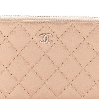 Chanel Iridescent Caviar Quilted Large Gusset Zip Around Wallet Beige 9 of 11