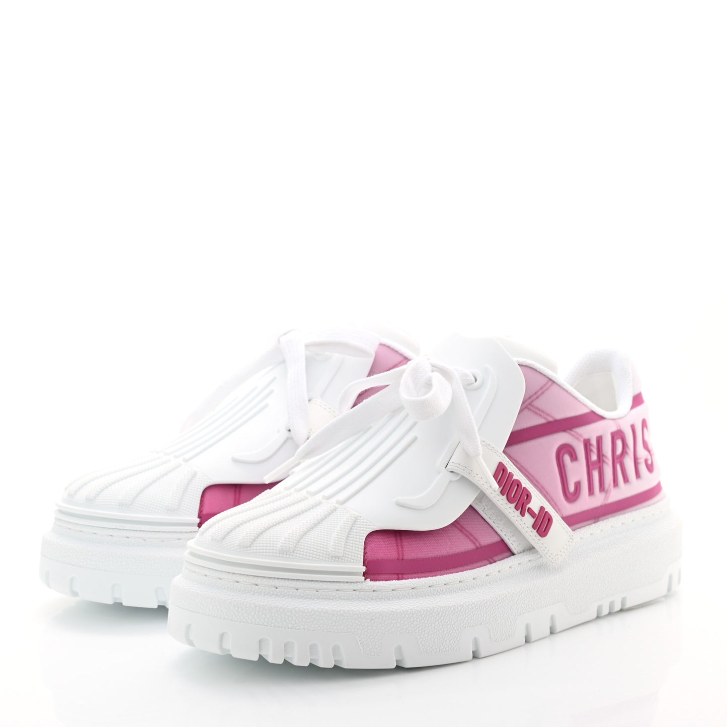 Reflective Fabric Shaded Dior-ID Platform Sneakers 38.5 Raspberry
