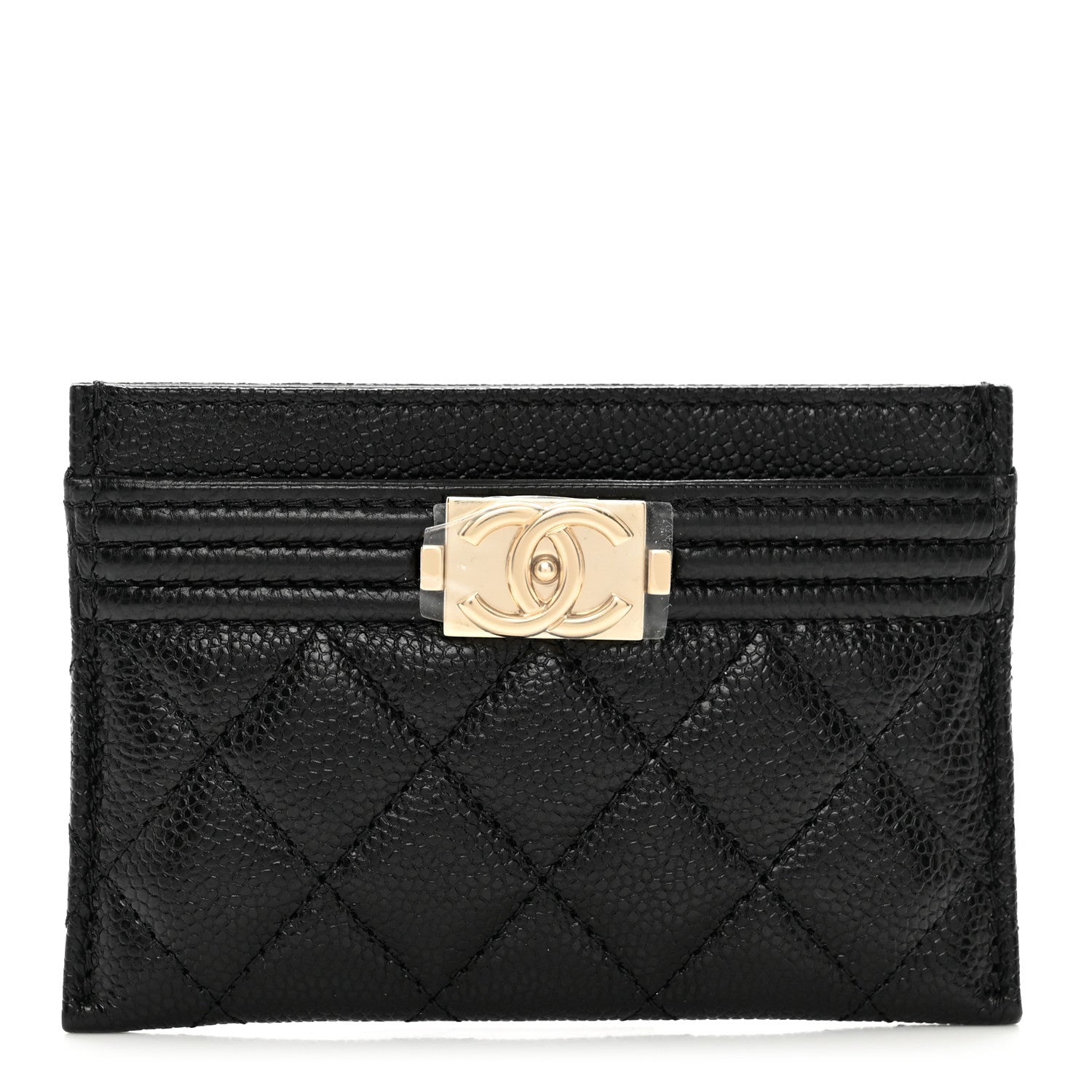 Chanel Caviar Quilted Boy Card Holder Black 1 of 9
