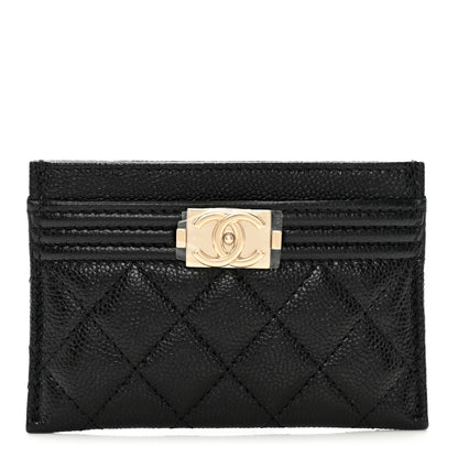 Chanel Caviar Quilted Boy Card Holder Black 1 of 9