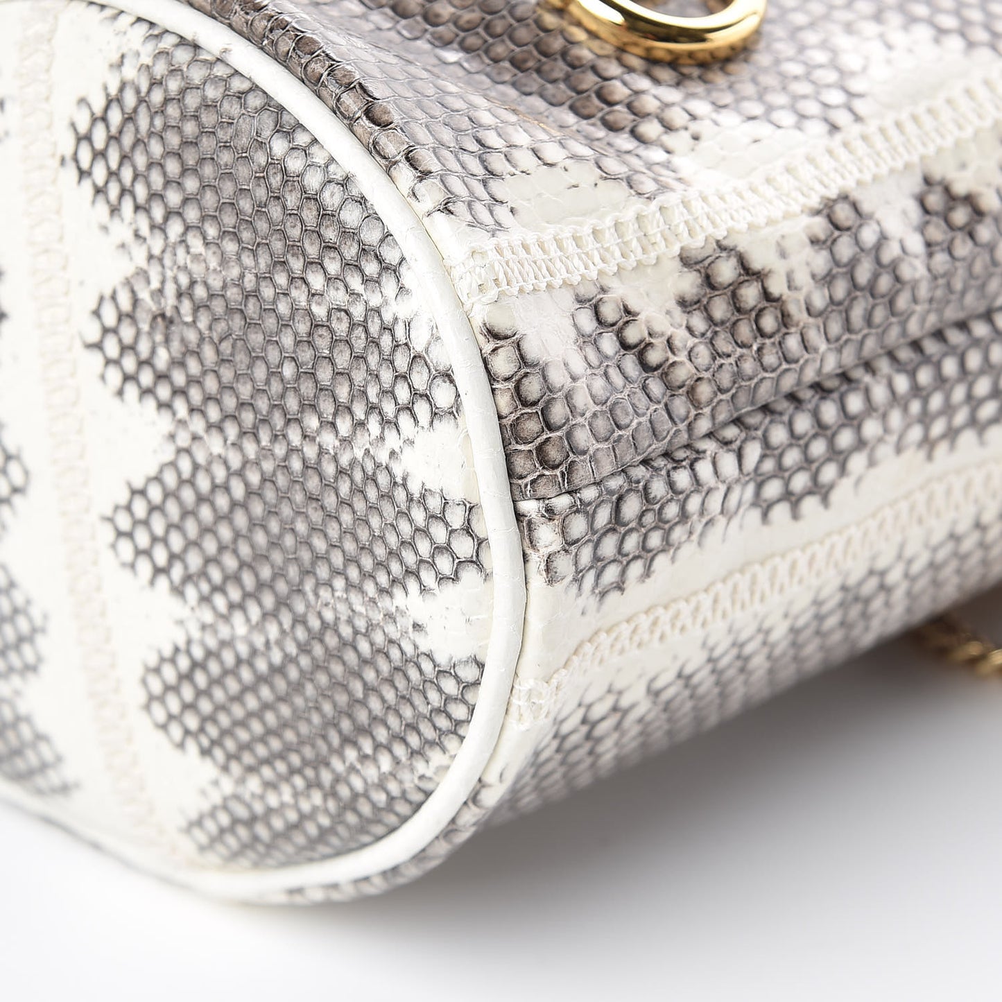 Snakeskin Mini Zumi Bucket Bag Grey