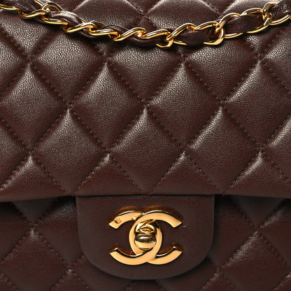 Chanel Lambskin Quilted Small Double Flap Dark Brown 9 of 11