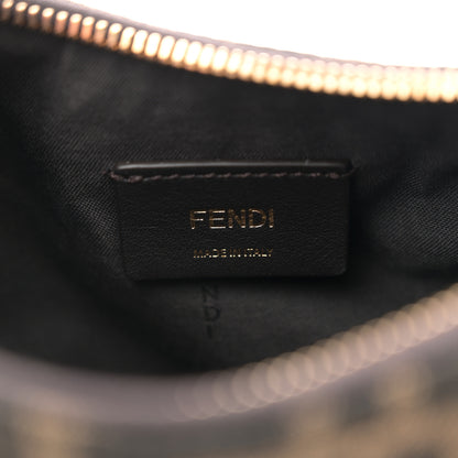 Fendi Fabric Jacquard Vitello Grace FF 1974 Mini Fendigraphy Hobo Bag Tobacco Moro Ebano 6 of 10