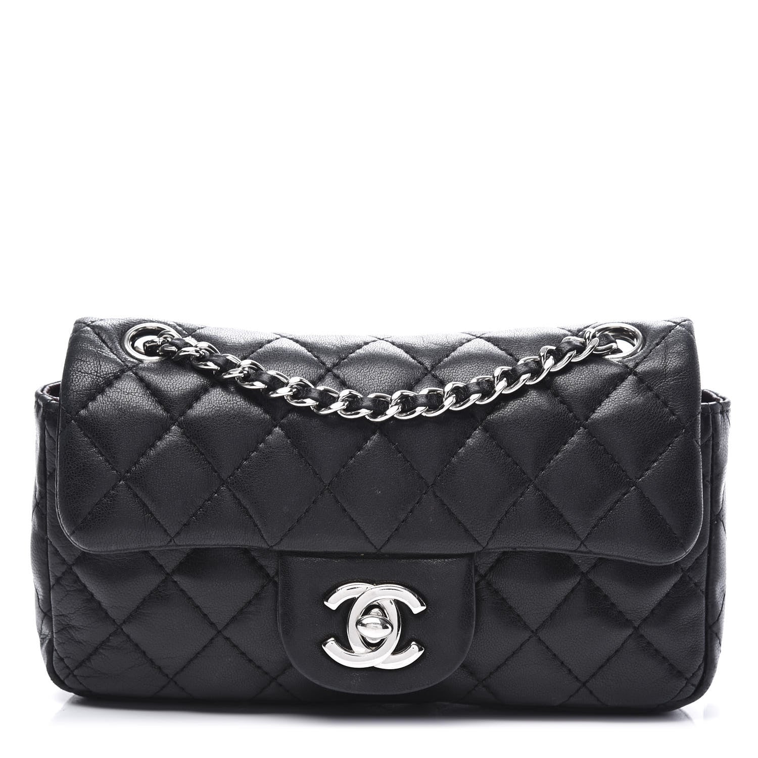 Chanel Lambskin Quilted Mini Rectangular Flap Black 1 of 10