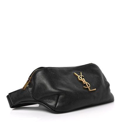 Saint Laurent Grain De Poudre Monogram Belt Bag Black 4 of 9