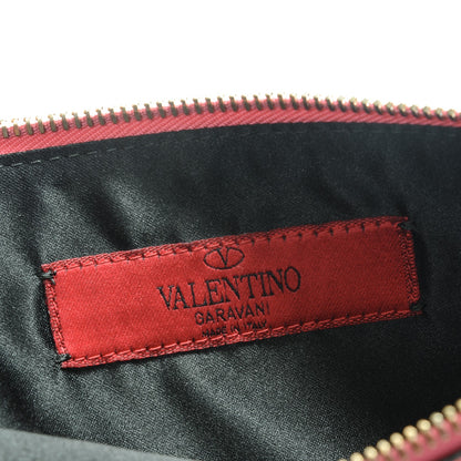 Valentino Garavani Vitello Large Rockstud Zip Pouch Deep Rose 6 of 13