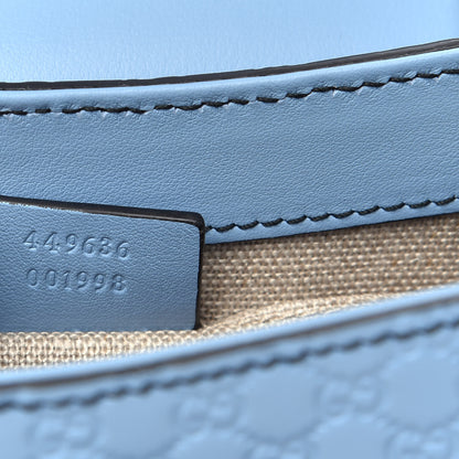 Gucci Soft Microguccissima Mini Emily Chain Shoulder Bag Mineral Blue 7 of 10