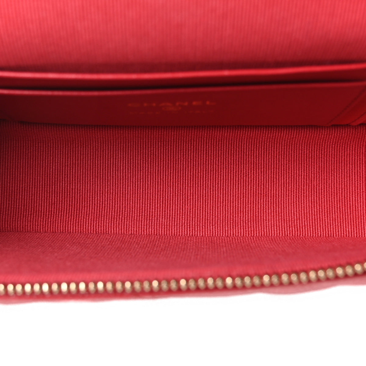 Chanel Caviar Quilted Top Handle Slim Vanity With Chain Red 5 of 10