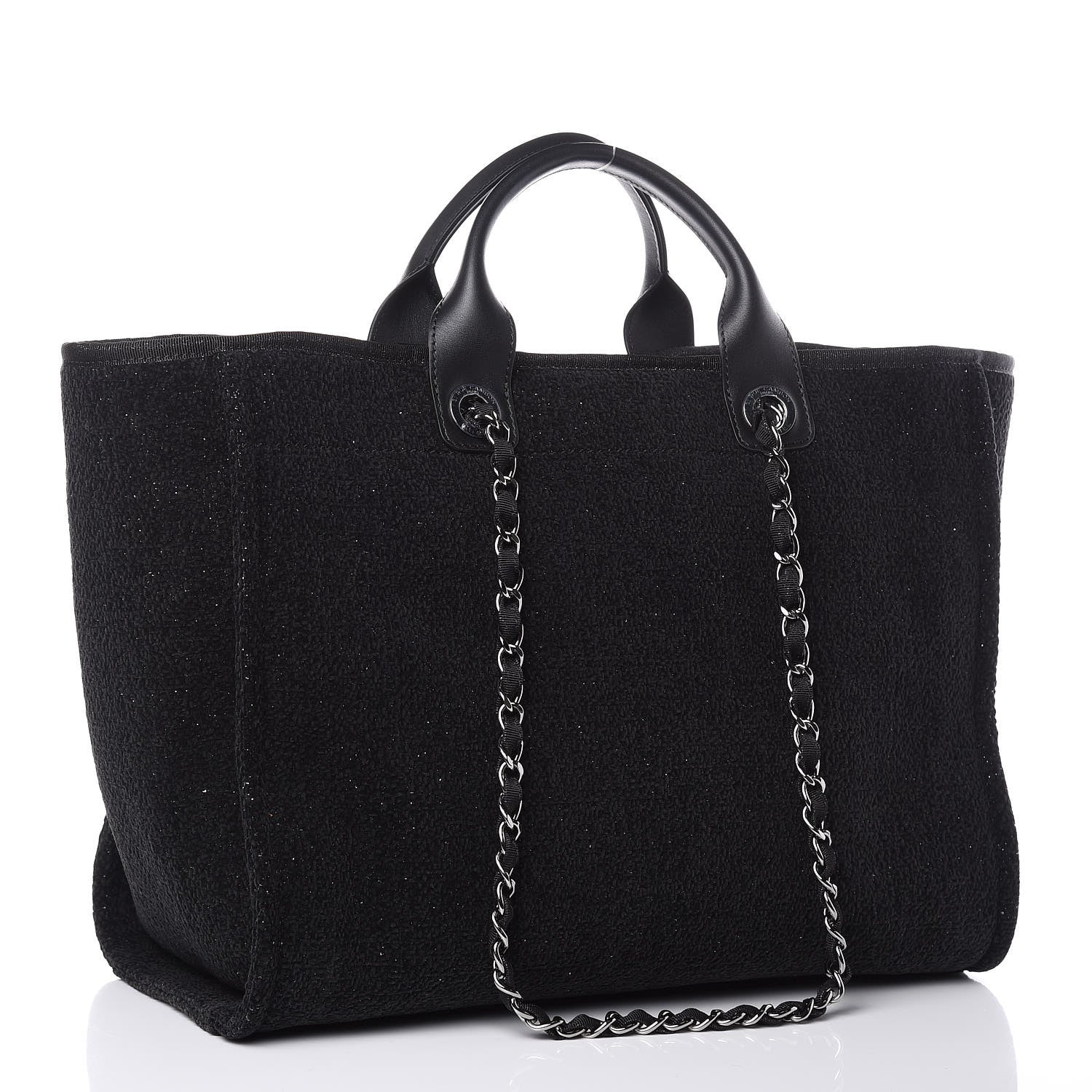 Chanel Lurex Boucle Medium Deauville Tote Black 3 of 10