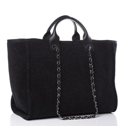 Chanel Lurex Boucle Medium Deauville Tote Black 3 of 10