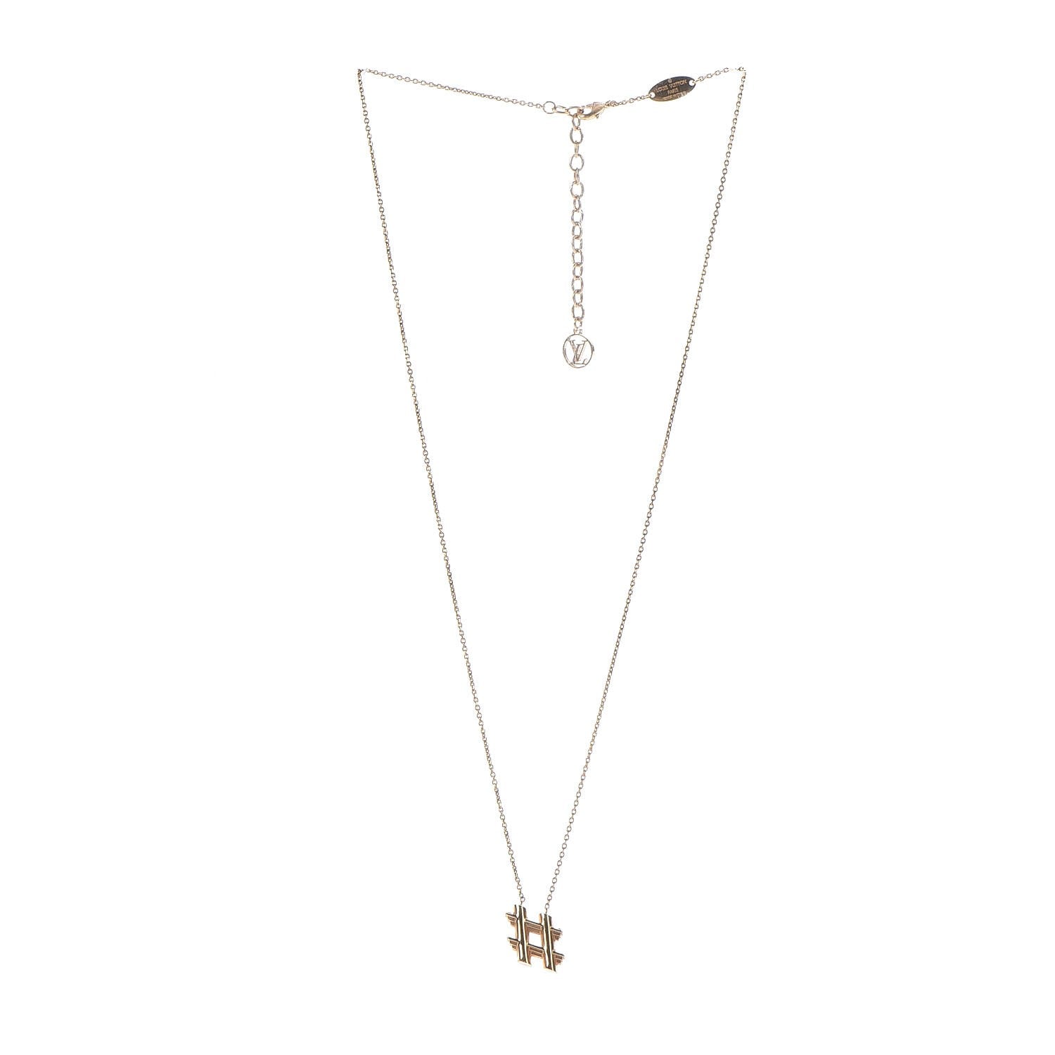 Louis Vuitton LV And Me Hashtag Necklace Gold 3 of 8