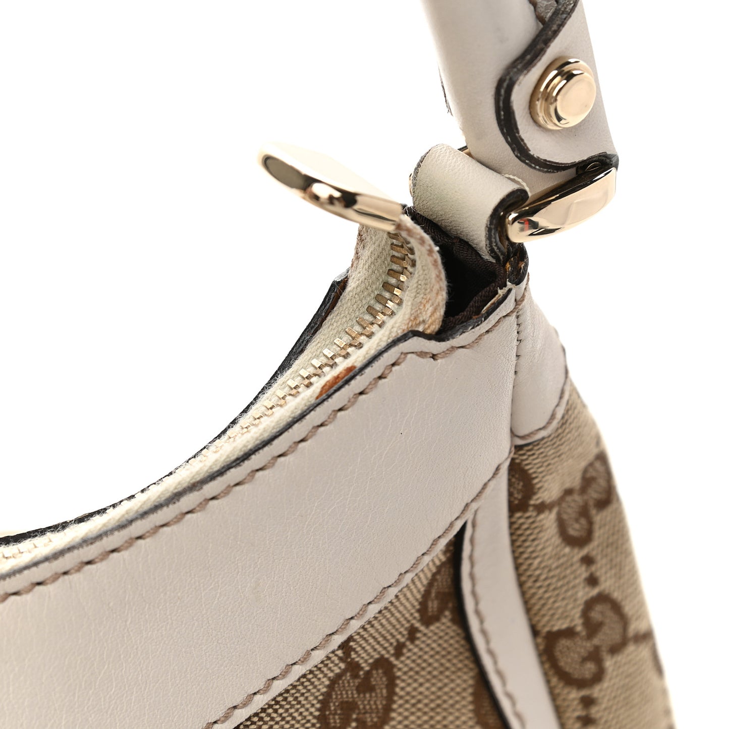Monogram Medium D Gold Ring Hobo White
