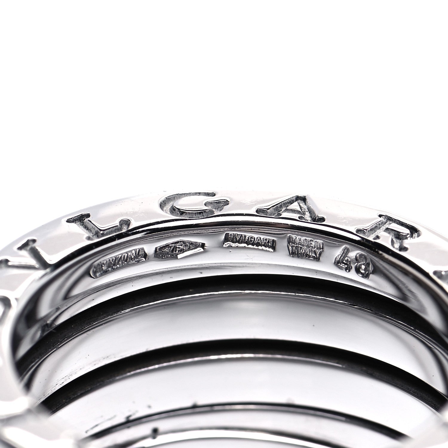 Bulgari 18K White Gold B.Zero1 Four-Band Ring 48 4.5 5 of 6