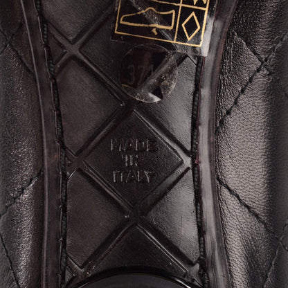Chanel Lambskin Quilted Cambon Ballerina Flats 37.5 Black 7 of 9