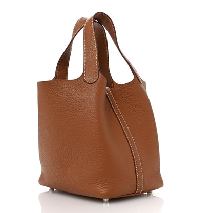 Hermes Taurillon Clemence Picotin Lock 18 PM Gold 3 of 11